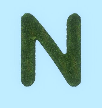 Grass Themed Font Letter N