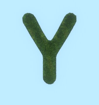 Grass Themed Font Letter Y