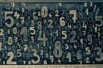 Poster - background of numbers. from zero to nine. numbers texture. finance data concept. mathematic. seamles