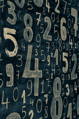 Poster - background of numbers. from zero to nine. numbers texture. finance data concept. mathematic. seamles