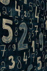 Poster - Background of numbers. from zero to nine. Numbers texture. Finance data concept. Mathematic. Seamless pattern with numbers. financial crisis concept. Business success.