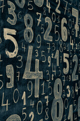 Poster - Background of numbers. from zero to nine. Numbers texture. Finance data concept. Mathematic. Seamless pattern with numbers. financial crisis concept. Business success.