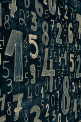 Poster - Background of numbers. from zero to nine. Numbers texture. Finance data concept. Mathematic. Seamless pattern with numbers. financial crisis concept. Business success.