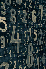 Poster - Background of numbers. from zero to nine. Numbers texture. Finance data concept. Mathematic. Seamless pattern with numbers. financial crisis concept. Business success.