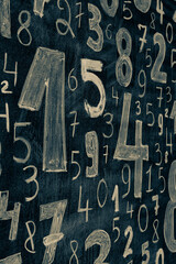 Poster - Background of numbers. from zero to nine. Numbers texture. Finance data concept. Mathematic. Seamless pattern with numbers. financial crisis concept. Business success.