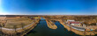 Kanał Gliwicki, panorama z lotu ptaka zimą w okolicach Ujazdu, województwo Opolskie