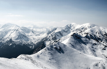 Fototapeta narty śnieg widok góra niebo