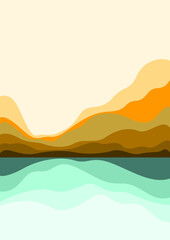 wallpaper vector lanscape mountains. various colors. silhouettes of nature for background or invitation or card or banner 5