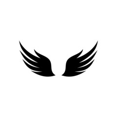 Poster - simple wings icon illustration design, flat wings symbol silhouette template vector