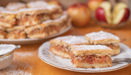 Wall Mural - Apple pie slices (traditional Hungarian version)