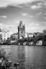 Wall Mural - Charles bridge and gate of the Old Town of Prague