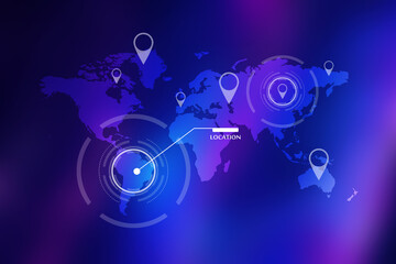Fototapete - 2d rendering Red map pointer
