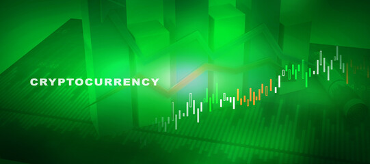 Poster - 2d rendering Stock market online business concept. business Graph
