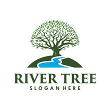 Tree Logo Designs With Creeks Or Rivers Symbol