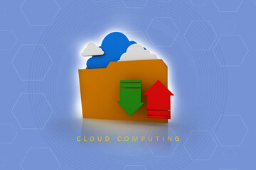 Poster - 3d rendering cloud archive illustration