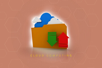 Poster - 3d rendering cloud archive illustration