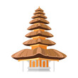 Chinese temple semi flat color vector object. Folk religion. Full sized item on white. Cultural hub. Ancient architecture simple cartoon style illustration for web graphic design and animation
