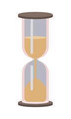 Aufkleber - Hourglasses semi flat color vector object. Measuring time. Full sized item on white. Decorative object. Sand clock simple cartoon style illustration for web graphic design and animation