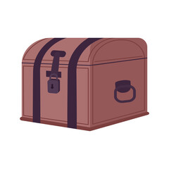 Poster - Antique dowry chest for treasure semi flat color vector object. Full sized item on white. Box with jewels. Old trunk simple cartoon style illustration for web graphic design and animation