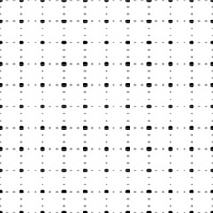 Poster - Square seamless background pattern from geometric shapes are different sizes and opacity. The pattern is evenly filled with small black hockey pucks. Vector illustration on white background