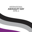 International Asexuality Day vector. Asexual waving pride flag icon vector isolated on a white background. Asexuality Day Poster, April 6. Important day