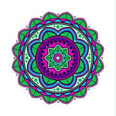 Wall Mural - Mandala, fancy, acid coloring book, vector, eps