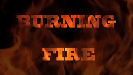 Burning Fire. Fire burning text animation on black background with fire   Text animation effect  