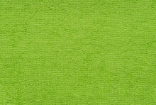 Texture Of Green Microfiber Fabric. Microfibre Cloths Background.
