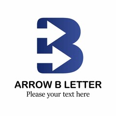 Arrow B letter logo template illustration. suitable for label, symbol, company, brand etc