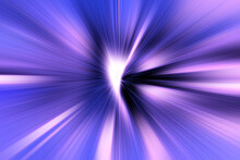 Abstract Radial Zoom Blur Surface Of   Lilac, Pink, White Tones. Bright Glowing Purple Background With Radial, Radiating, Converging Lines.