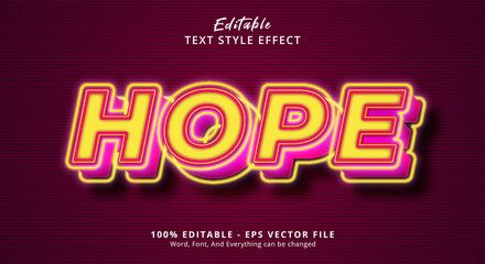 Poster - Neon Hope Text Style Effect, Editable Text Effect