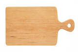 Fototapeta Góry - cutting board isolated on white background, Stylized handmade cherry wood chopping board