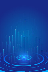 Fototapete - Spiral turntable with ray Internet technology background