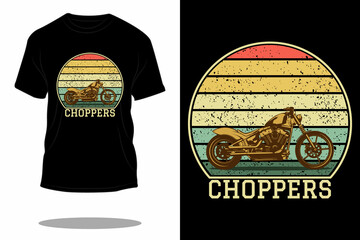 Wall Mural - motorcycle choppers retro t shirt design