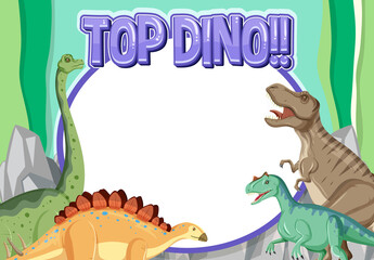 Poster - Banner template with dinosaur theme