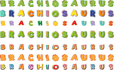 Sticker - Font design for brachiosaurus