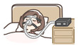 CPAPをつけて寝ている女性