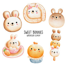 Easter Sweets, Easter Desserts, Vector Illustration