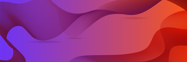 Wall Mural - Abstract wave curve lines banner background design. Vector illustration. Modern template abstract design flowing particles wave, dynamic motion curve lines.