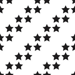 Aufkleber - Diagonal black stars. Vector seamless stars.