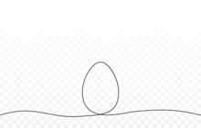 Continuous Line In The Shape Of An Egg. Easter Egg Png, Easter. Black Line Png.