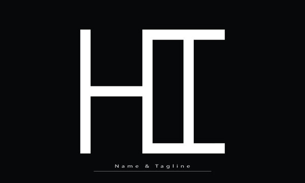 Alphabet letters Initials Monogram logo HI ,  IH