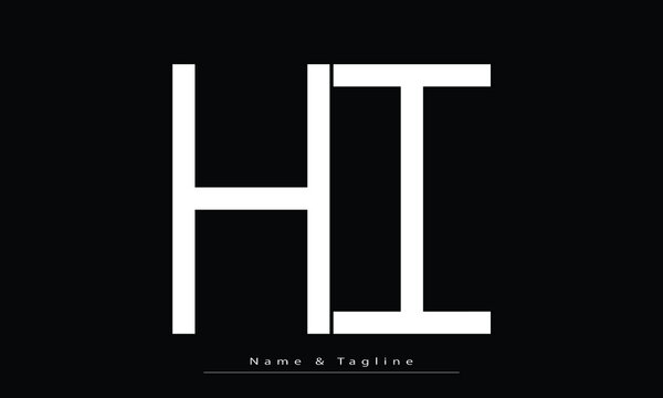 Alphabet letters Initials Monogram logo HI ,  IH