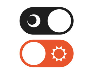 Poster - Day and Night Mode Switcher. On Off Switch Element for Mobile App, Web Design, Animation. Light and Dark