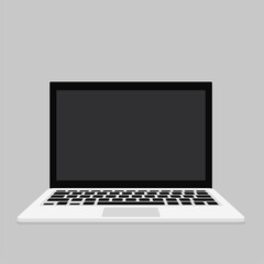 Poster - Blank screen laptop isolated on gray background. Vector