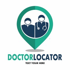 Wall Mural - Doctor locator vector logo template. This design use pin symbol. Suitable for medical.