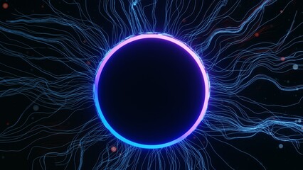 3d render of neon and light glowing on dark scene. Cyber punk night city concept. Night life. Technology network for 5g. Beyond generation and futuristic scene. Sci- fi pattern theme.