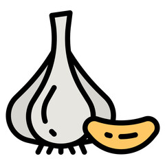 Sticker - garlic line icon