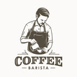 coffee barista or bartender logo design