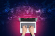 © Tierney - Idea of success theme with person using a laptop computer